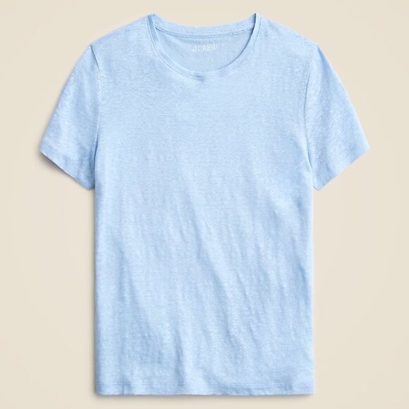 J. Crew Womens New relaxed linen T-shirt XXS Blue Color - Picture 2 of 7
